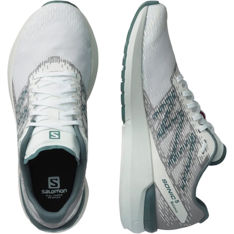 White / Grey Salomon Sonic 5 Balance Men's Running Shoes | PH 46593V